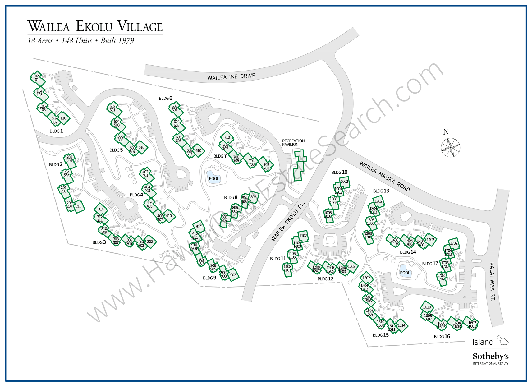 Wailea Ekolu Map - Detailed